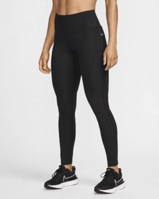 Black nike easy run tight off white best sale